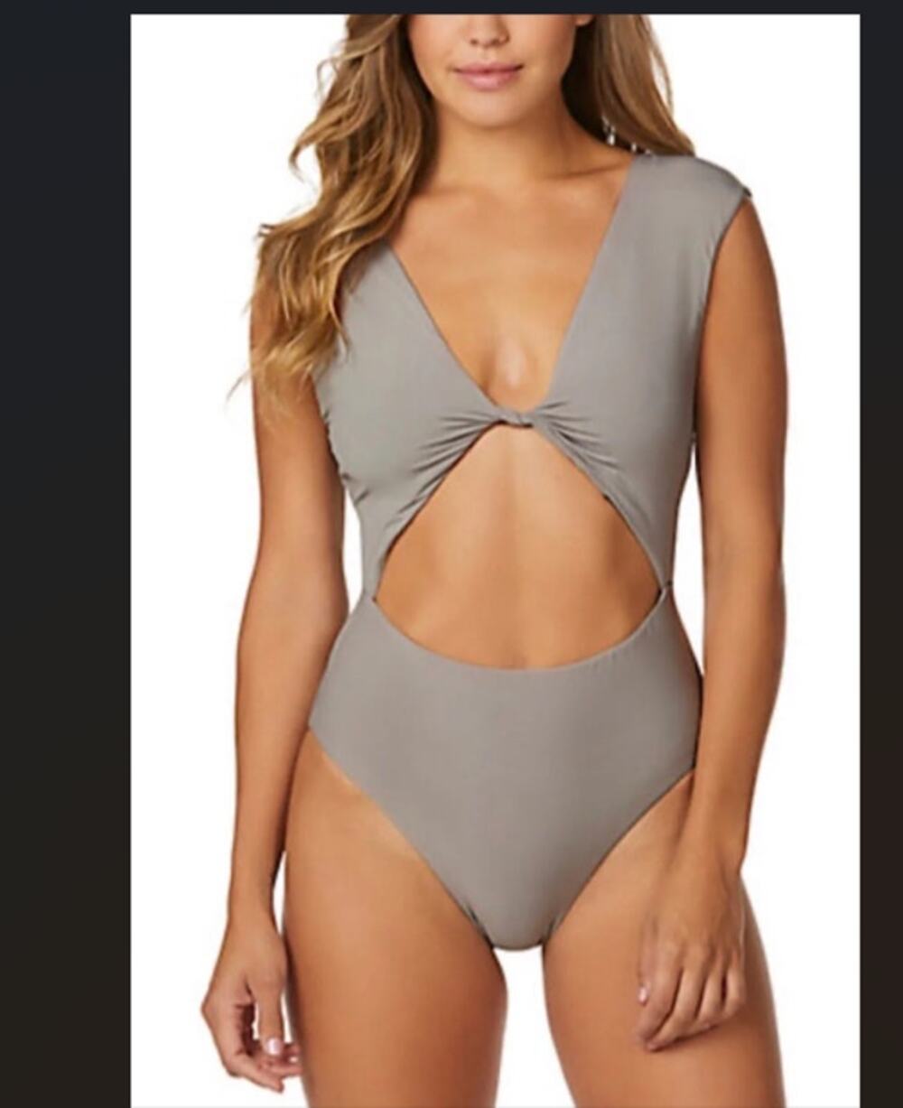 Radio Fiji One Piece Swimsuit Womens Medium Driftwood Brown Cutout Detail